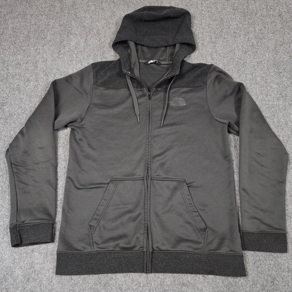 The North Face Full Zip Hoodie Mens L Gray Fleece Active Jacket